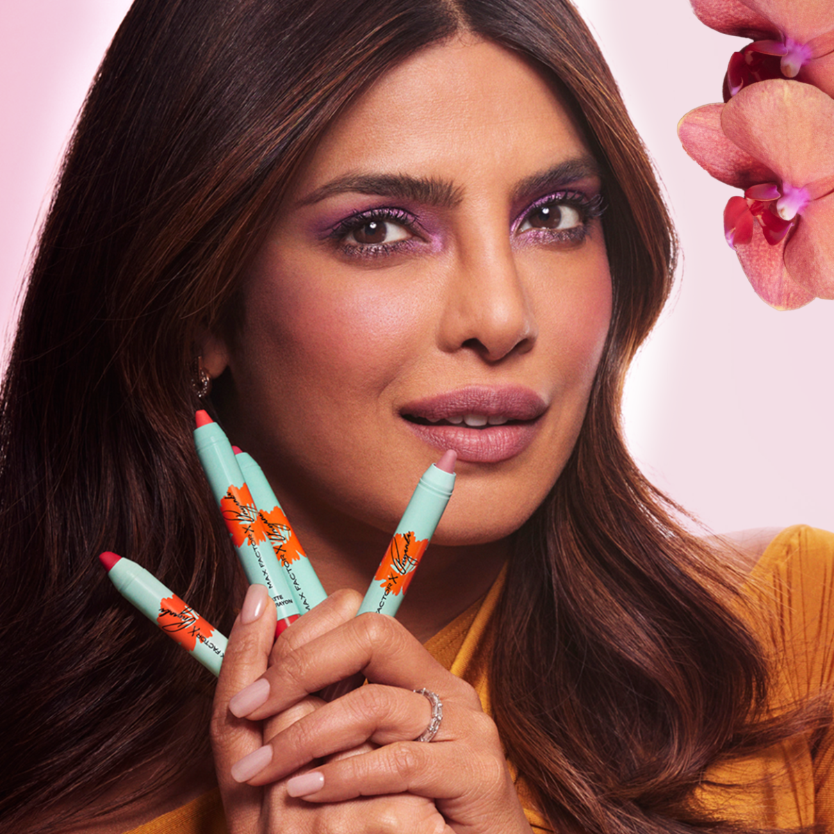 Max Factor X Priyanka Chopra Jonas Matita Stick Labbra, 004, Orange Grace, Finish matte, Effetto idratante, A lunga durata