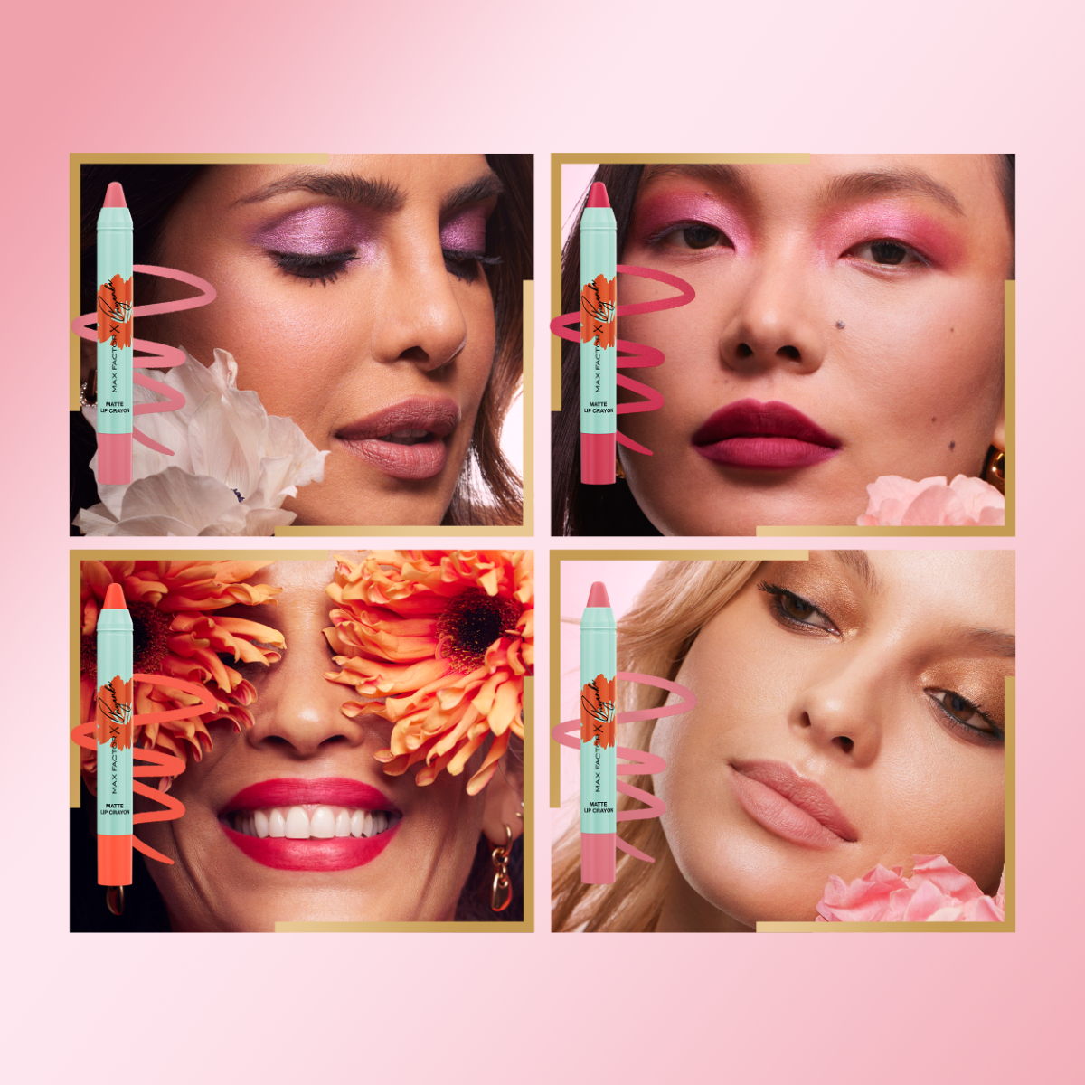 Max Factor X Priyanka Chopra Jonas Matita Stick Labbra, 004, Orange Grace, Finish matte, Effetto idratante, A lunga durata