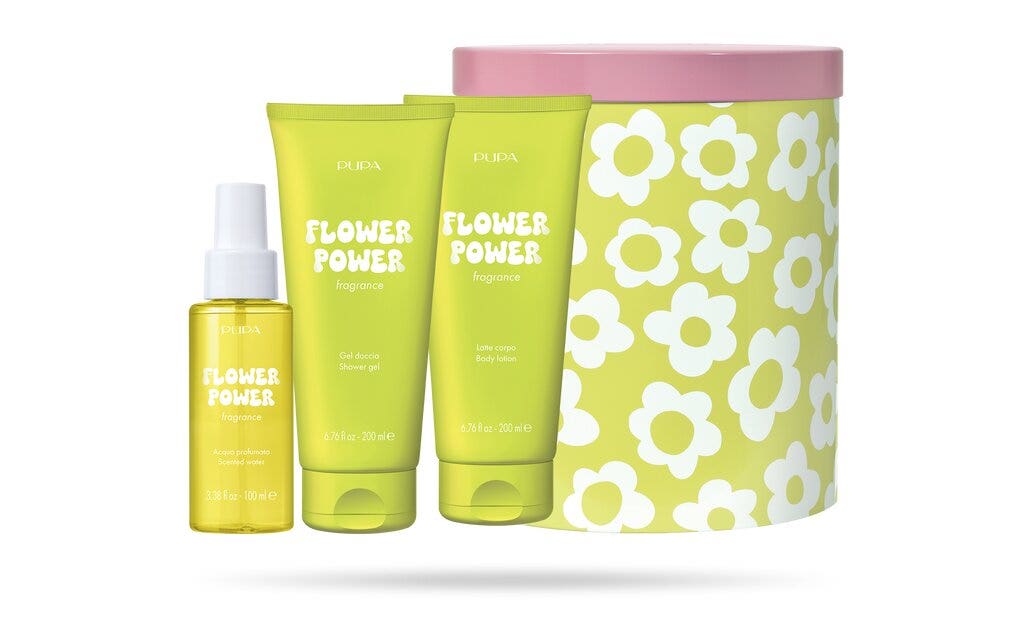 Pupa Happy Box Kit Flower Power Gel Doccia 200ml + Latte Corpo 200ml + Acqua Profumata 100ml