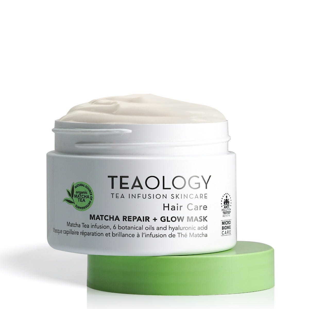 Maschera capelli ristrutturante e illuminante con infuso di tè matcha