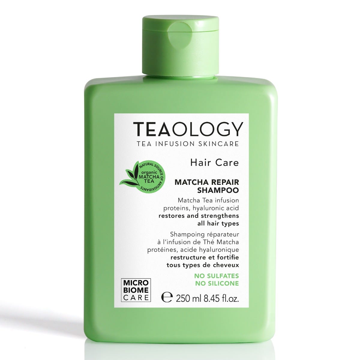 Shampoo ristrutturante con infuso di tè matcha