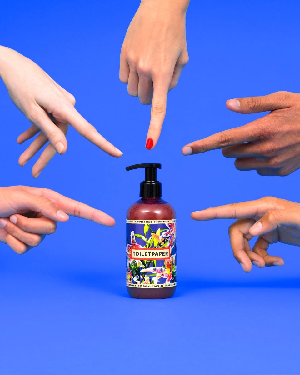 Toiletpaper Shower Scrub Bergamotto & Geranio 300ml