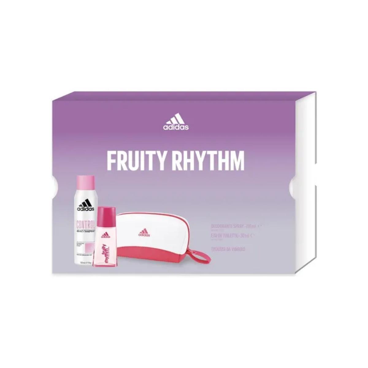 Adidas Cofanetto Fruity Rhythm Edt 30ml + Deo Spray 150ml + Pochette