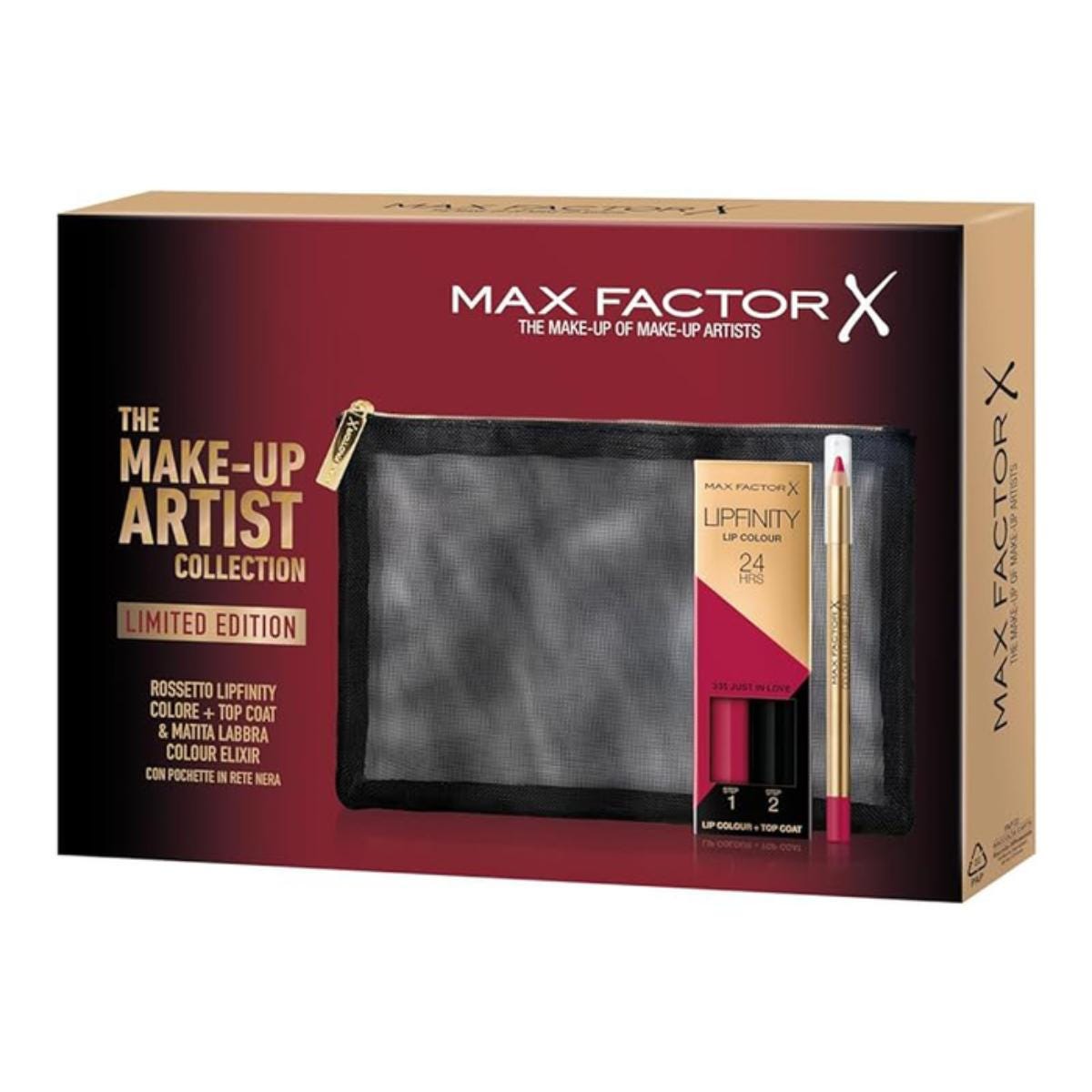 Max Factor Kit The Make Up Artist Rossetto Lipfinity + Matita Labbra + Pochette