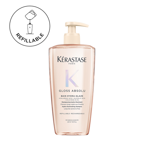 Kérastase Gloss Absolu Bain Ricaricabile Hydra-glaze per capelli tendenti al crespo 500ml