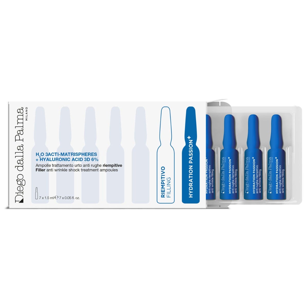 H20 3Acti-Matrispheres + Hyaluronic Acid 3D 6% Ampolle trattamento urto anti rughe riempitive