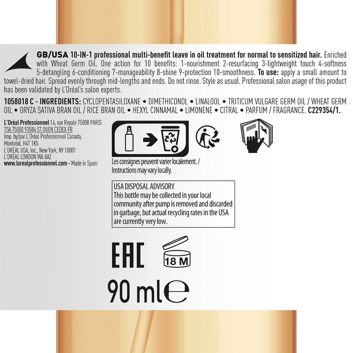 Serie Expert Absolut Repair Olio 10in1 90ml