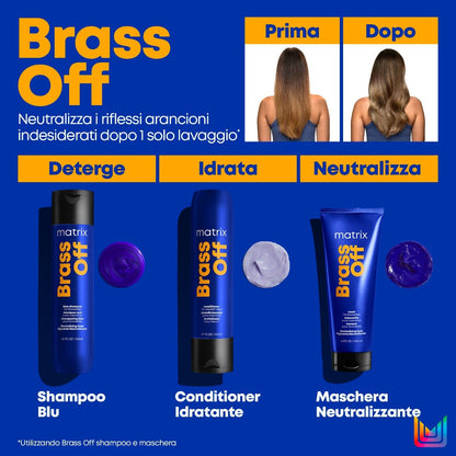 Matrix Total Results Brass Off Maschera Neutralizzante - Anti Arancio per capelli castani - 200ml