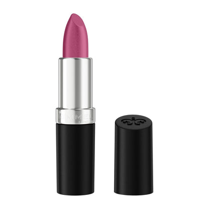 Rimmel Lasting Finish, 084 Amethyst Shimmer, Rossetto Satinato, Lunga Durata, Finish Satinato, Ricco Colore, Idratante, Formula Vegana, 4g