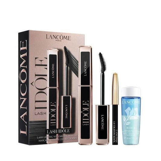 Lancôme Cofanetto Lash Idôle Mascara 01 Glossy Black 8ml + Matita per Occhi Nera in formato miniatura Le Crayon Khôl 01 Noir 0.7g + Struccante per Occhi Bi-Facil 30ml