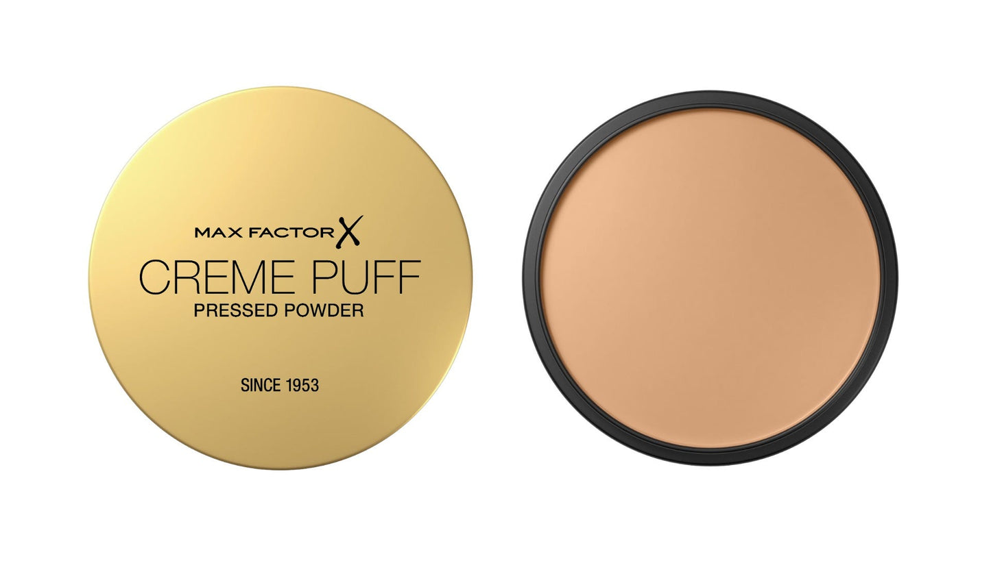 Max Factor Creme Puff Cipria Compatta, Finish Opaco e Texture Leggera, Adatta a Tutti i Tipi di Pelle, 075 Golden, 14 g