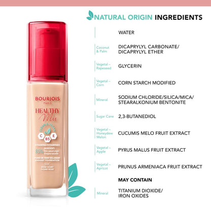 Bourjois Fondotinta Healthy Mix Clean, 54N Beige, 30 ml