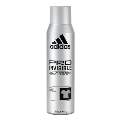 Adidas, Pro Invisible Deodorante Spray Anti-traspirante Uomo, 48 ore di Protezione, Formula Vegana e Senza Alcol, 150ml