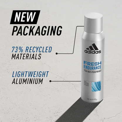Adidas, Fresh Endurance Deodorante Spray Anti-traspirante Donna, 72 Ore di Protezione, 150ml