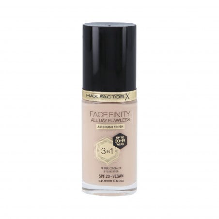 MAX FACTOR FACEFINITY ALL DAY FLAWLESS 3in1 30H Fondotinta SPF20 N45 WARM ALMOND 30ml