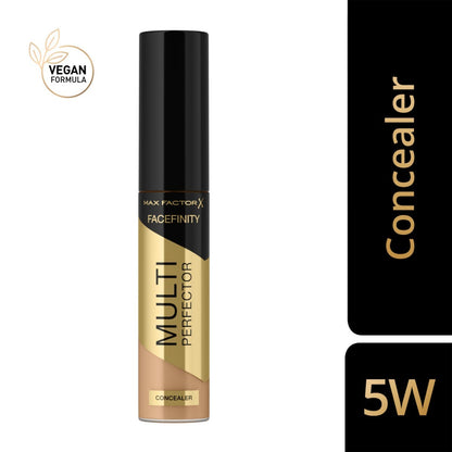 Max Factor Facefinity Multi-Perfector Correttore Liquido Tutto in Uno, Nasconde le Imperfezioni, Luminosità Istantanea, Finitura Naturale, Vegano, Copertura Personalizzabile, 10 Tonalità, 5W, 11ml
