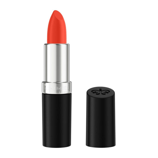 Rimmel Lasting Finish, 310 Regent Street Red, Rossetto Satinato, Lunga Durata, Finish Satinato, Ricco Colore, Idratante, Formula Vegana, 4g