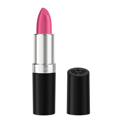 Rimmel Lasting Finish, 350 Pink Power, Rossetto Satinato, Lunga Durata, Finish Satinato, Ricco Colore, Idratante, Formula Vegana, 4g