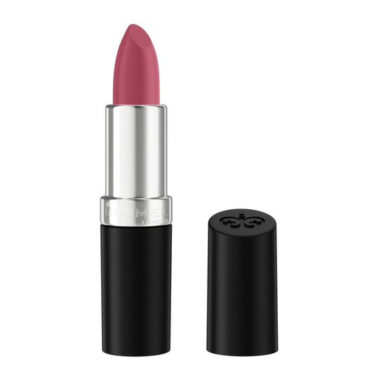 Rimmel Lasting Finish, 390 Plush Pink, Rossetto Satinato, Lunga Durata, Finish Satinato, Ricco Colore, Idratante, Formula Vegana, 4g