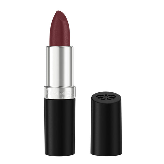 Rimmel Lasting Finish, 380 Plum Pillow, Rossetto Satinato, Lunga Durata, Finish Satinato, Ricco Colore, Idratante, Formula Vegana, 4g