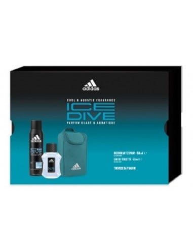 Adidas Ice Dive Coffret Edt 50 Ml + Deo 150 Ml + Trousse Da Viaggio