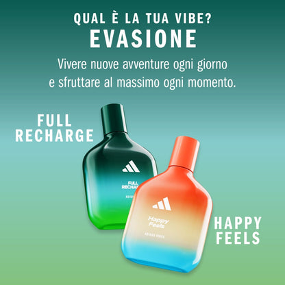 Adidas Vibes Full Recharge Eau de Parfum,  Foglia di Cedro e Salvia Sclarea 100 ml