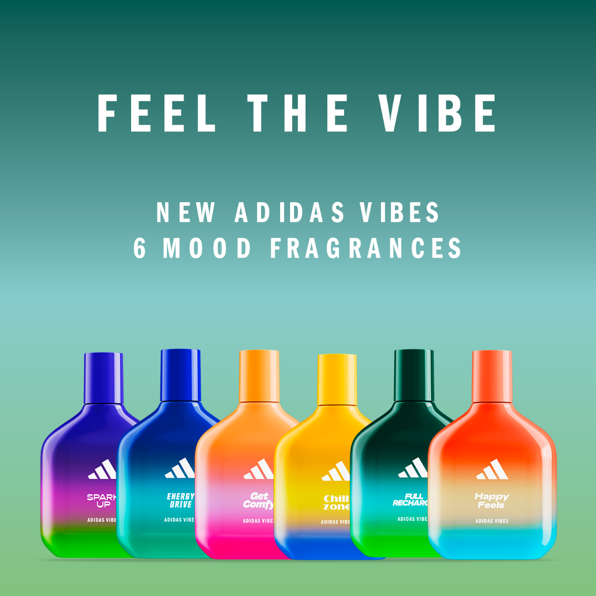 Adidas Vibes Full Recharge Eau de Parfum,  Foglia di Cedro e Salvia Sclarea 100 ml