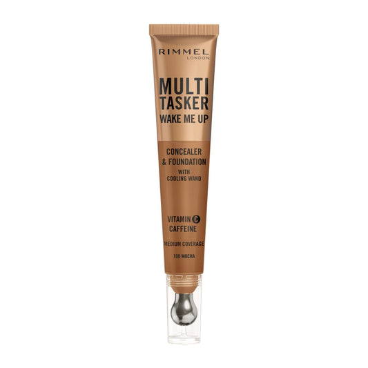 Rimmel Multi-Tasker Wake Me Up, 25 Rose Ivory, Correttore & Fondotinta, Illumina, Corregge, Copertura modulabile, Finish Radioso, Formula Vegana, 20ml