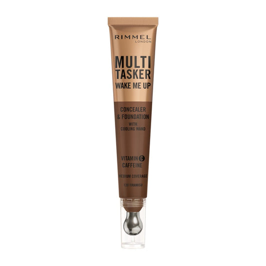 Rimmel Multi-Tasker Wake Me Up, 25 Rose Ivory, Correttore & Fondotinta, Illumina, Corregge, Copertura modulabile, Finish Radioso, Formula Vegana, 20ml