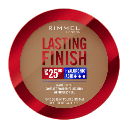 Rimmel Lasting Finish, 13 Toffee, Fondotinta Compatto, Finish Soft-Focus, Finish opaco, Coprenza totale, SPF20, Formula vegana, 7 g