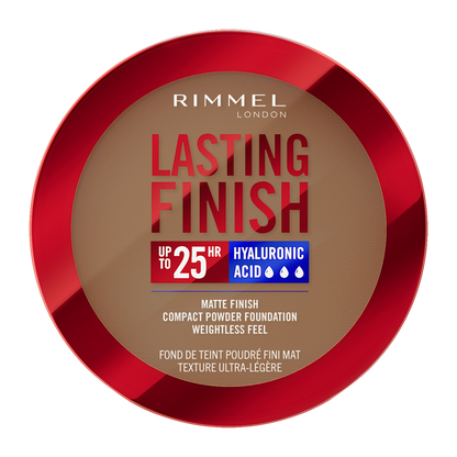 Rimmel Lasting Finish, 004 Warm Cinnamon, Fondotinta Compatto, Finish Soft-Focus, Finish opaco, Coprenza totale, SPF20, Formula vegana, 7 g