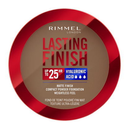 Rimmel Lasting Finish, 15 Warm Coconut, Fondotinta Compatto, Finish Soft-Focus, Finish opaco, Coprenza totale, SPF20, Formula vegana, 7 g