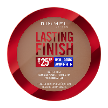 Rimmel Lasting Finish, 12 Cinnamon, Fondotinta Compatto, Finish Soft-Focus, Finish opaco, Coprenza totale, SPF20, Formula vegana, 7 g