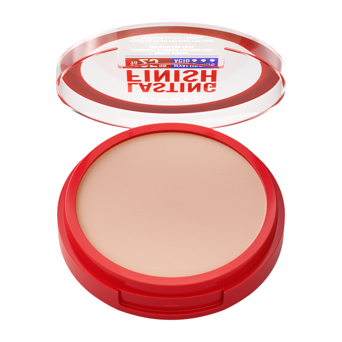 Rimmel Lasting Finish, 001 Fair Porcelain, Fondotinta Compatto, Finish Soft-Focus, Finish opaco, Coprenza totale, SPF20, Formula vegana, 7 g