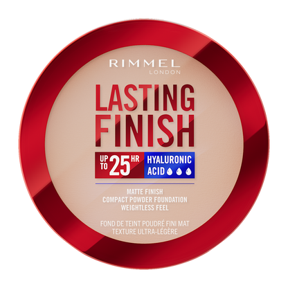 Rimmel Lasting Finish, 004 Rose Ivory, Fondotinta Compatto, Finish Soft-Focus, Finish opaco, Coprenza totale, SPF20, Formula vegana, 7 g