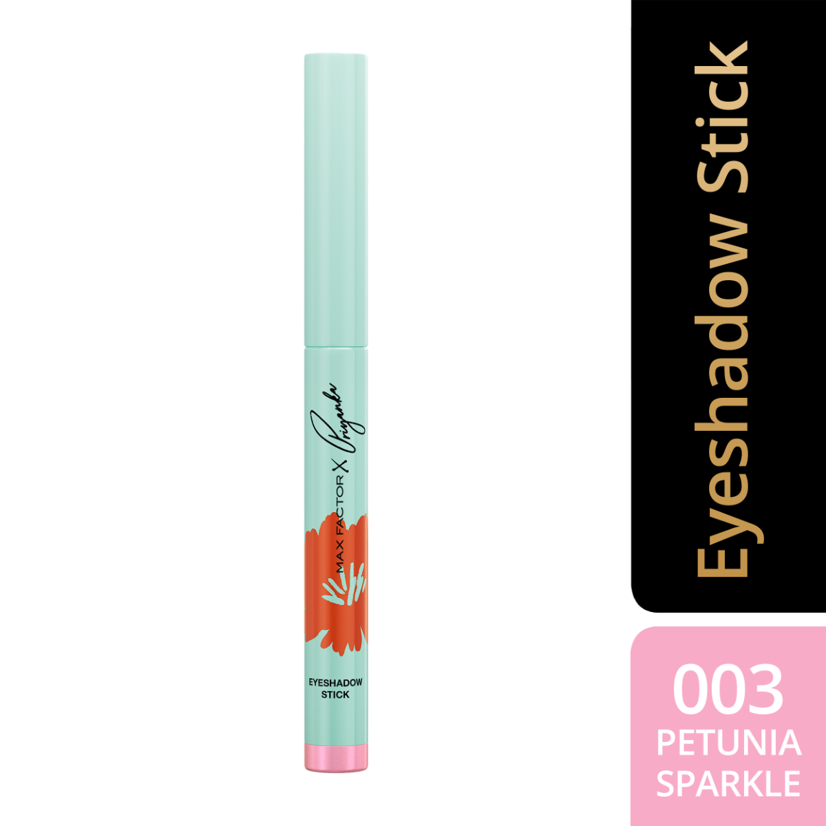 Max Factor X Priyanka Chopra Jonas Ombretto in stick, 003, Petunia Sparkle, Formula vegana, A lunga durata, Ultra pigmentato, Texture cremosa