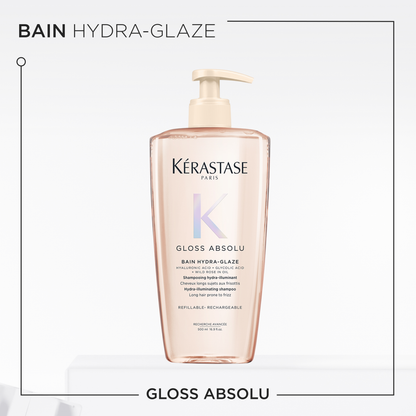 Kérastase Gloss Absolu Bain Ricaricabile Hydra-glaze per capelli tendenti al crespo 500ml