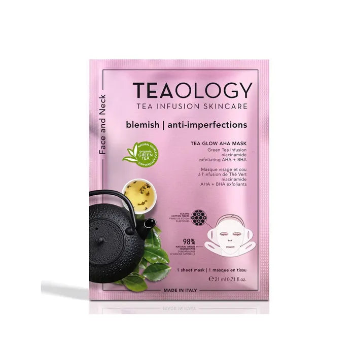 Teaology Tea Glow AHA Mask Maschera Anti-Imperfezioni Viso/Collo Con AHA 21ml