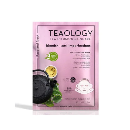 Teaology Tea Glow AHA Mask Maschera Anti-Imperfezioni Viso/Collo Con AHA 21ml