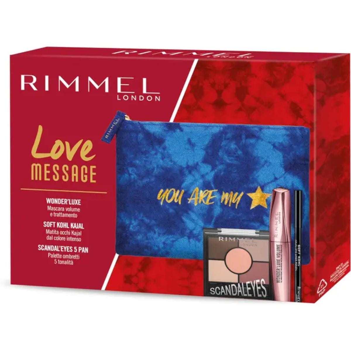 Rimmel Cofanetto Love Message Wonder'Luxe Mascara + Matita Kajal Occhi + Palette Ombretti