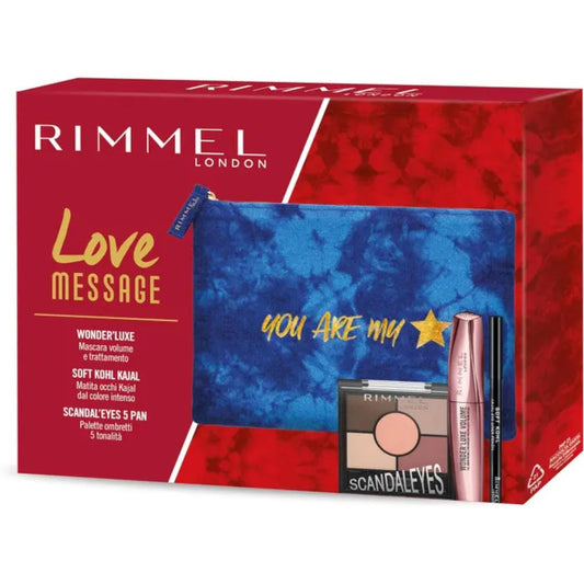Rimmel Cofanetto Love Message Wonder'Luxe Mascara + Matita Kajal Occhi + Palette Ombretti