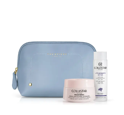 Collistar Cofanetto Rigenera Crema Anti-Rughe Levigante 50ml + Latte Detergente 100ml + Campione Gocce Viso